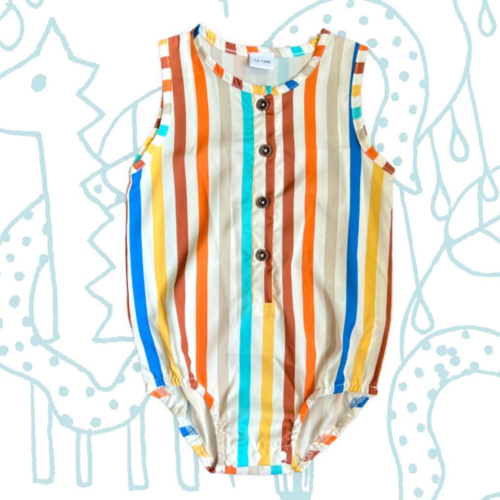 Button Down Striped Onesie